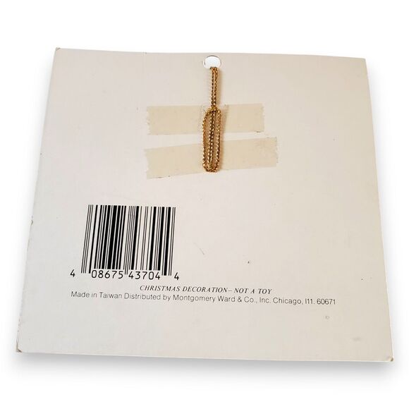 VTG 80s Montgomery Ward Christmas Train Ornaments Set of 5 Wood Diecut NOS - Picture 5 of 16